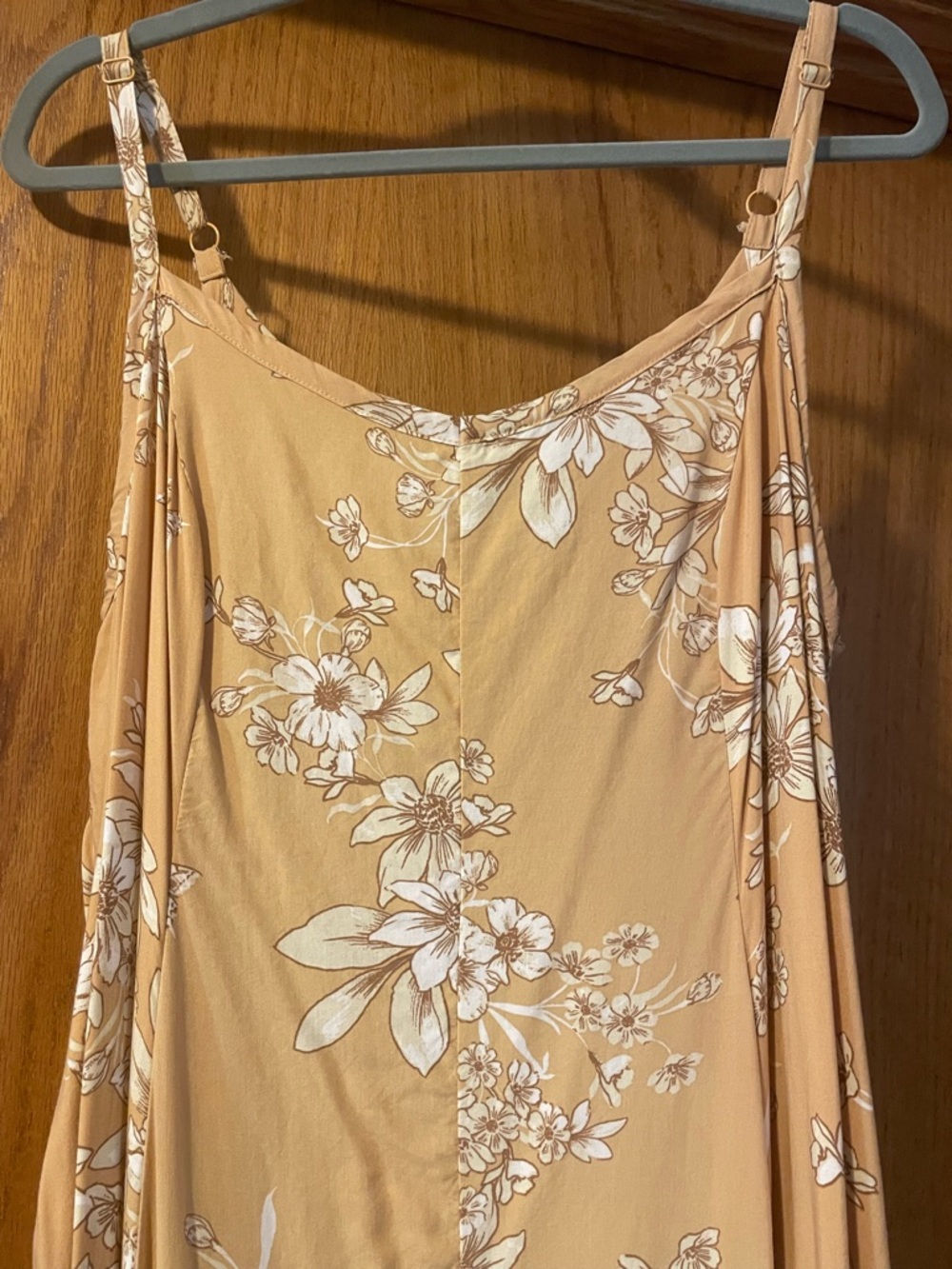 torrid Gold Floral Maxi Dress with White Print and pockets - Picture 2 of 16